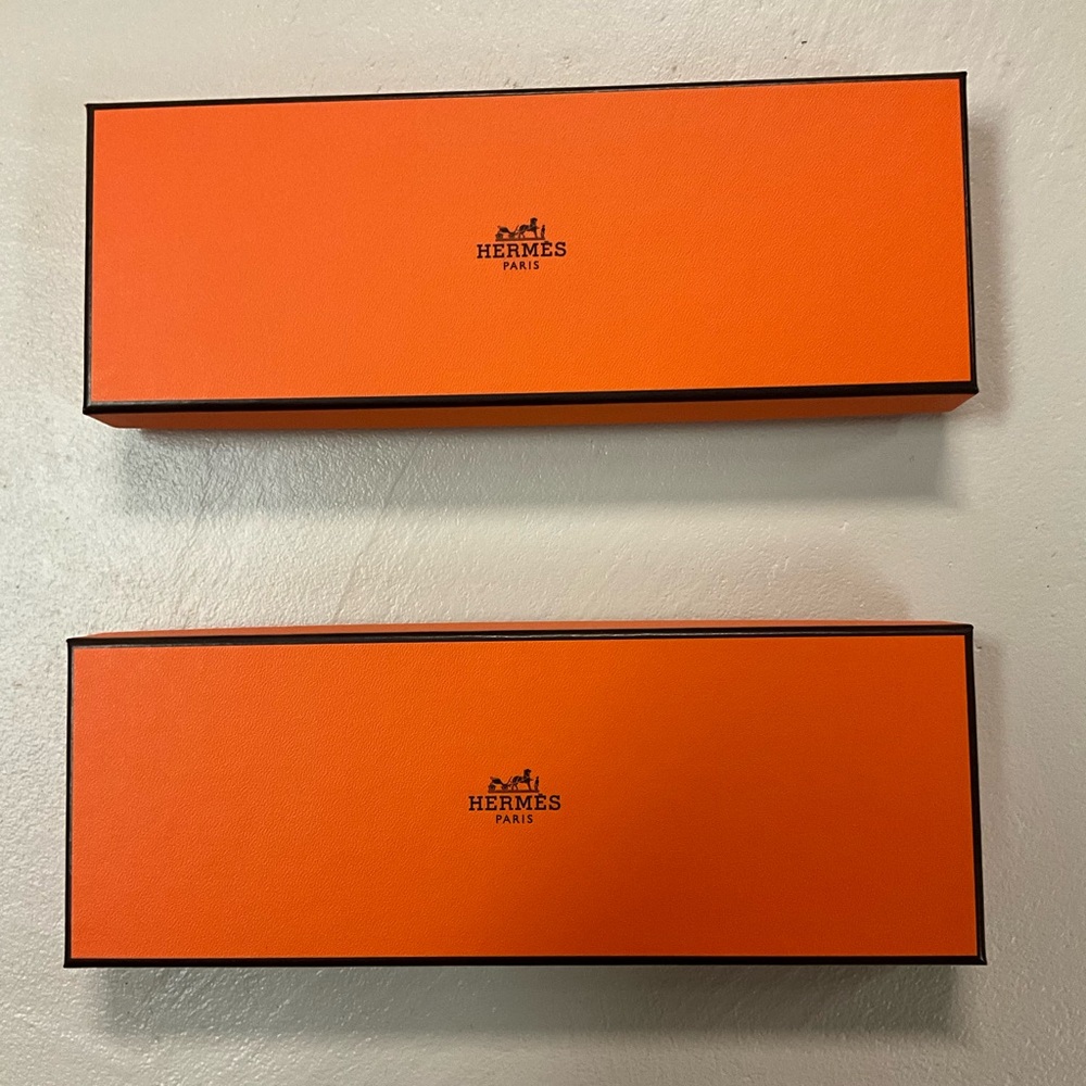 Pair of Hermes boxes 10” x 4”